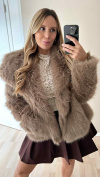 FAKEFUR JACKE LAURA - TAUPE