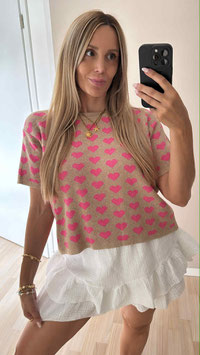 20.VISKOSESSHIRT - BEIGE/PINK