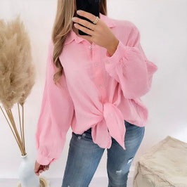 OVERSIZE MUSSELINBLUSE NEDA - NEONPINK