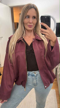 WILDLEDERJACKE ZARI - BORDEAUX