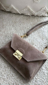 ECHTLEDERTASCHE SOLE - TAUPE WILDLEDER