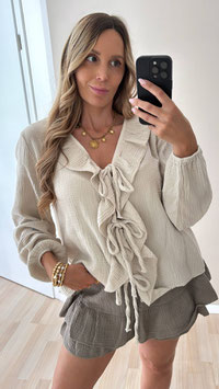 MUSSELINBLUSE PIA - BEIGE