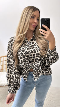 OVERSIZE MUSSELINBLUSE NEDA - LEOPRINT