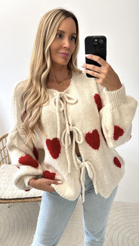 STRICKCARDIGAN HEART - CREME