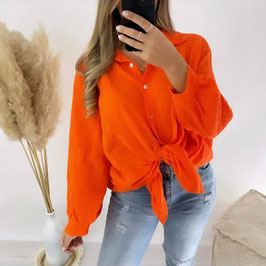 OVERSIZE MUSSELINBLUSE NEDA - ORANGE