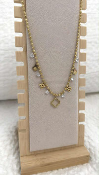 EDELSTAHL KETTE - GOLD SHAMROCK