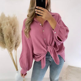 OVERSIZE MUSSELINBLUSE NEDA - MAUVE