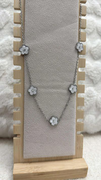 EDELSTAHL KETTE - FLOWER SILVER