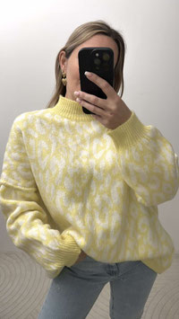 STRICKPULLI KARINA - LEOPARD HELLGELB