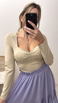 BASICSTRETCHSHIRT LANA - BEIGE
