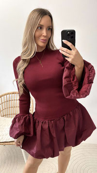 VOLANTSTRICKKLEID ZARE - BORDEAUX
