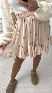 CHIFFONVOLANTROCK HERZI -  APRICOT/BRAUN