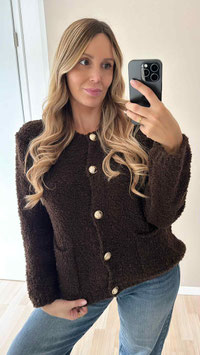 BOUCLECARDIGAN NINA - COFFEE