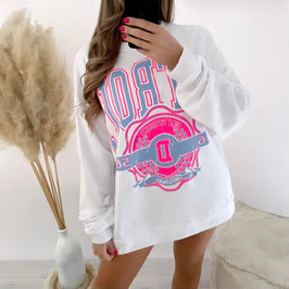 OVERSIZE SWEATER DETROIT - BLAU/PINK