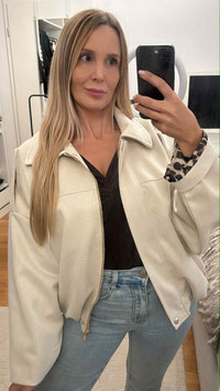 WILDLEDERJACKE ZARI - CREME