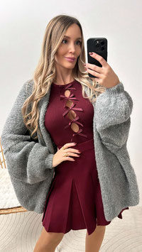 NAHTSTRIFENCARDIGAN KINI - GRAU
