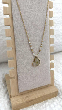 EDELSTAHL KETTE - FLOWER IN HEART