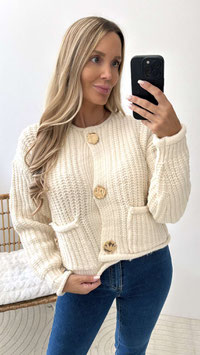 GROBSTRICKJACKE ZERA - CREME