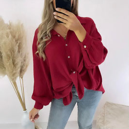 OVERSIZE MUSSELINBLUSE NEDA - WEINROT