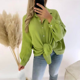 OVERSIZE MUSSELINBLUSE NEDA - LIMETTE