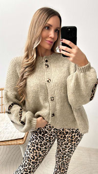 SHORTLEOCARDIGAN HEART - TAUPE
