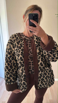 TEDDYJACKE LEOBEAT - SCHOKO/BEIGE