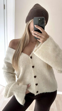STRICKCARDIGAN CUORE - CREME