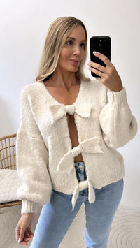 STRICKCARDIGAN BOW - CREME