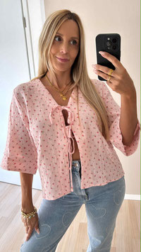 11.MUSSELINBLUSE - ROSA BLUMEN