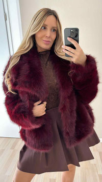 FAKEFUR JACKE LAURA - BORDEAUX