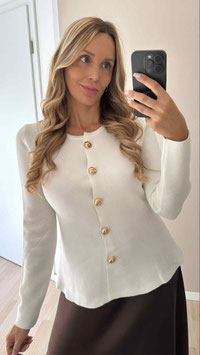 FEINSTRICKCARDIGAN STONE - CREMEWEISS