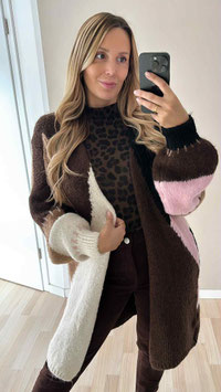 LONGCARDIGAN ISA - ROSA/SCHOKO