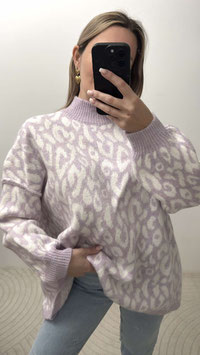 LAST ONE - STRICKPULLI KARINA - LEOPARD FLIEDER