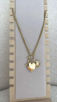EDELSTAHL KETTE - MOON HEART SUN