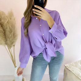 OVERSIZE MUSSELINBLUSE NEDA - LILA