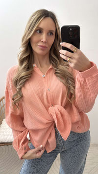 OVERSIZE MUSSELINBLUSE NEDA - APRICOT