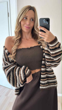 STRICKCARDIGAN LEA - BRAUN STREIFEN