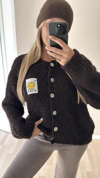BOUCLECARDIGAN SMILE - COFFEE