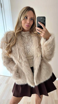 FAKEFUR JACKE LAURA - CREME