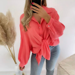 OVERSIZE MUSSELINBLUSE NEDA - CORAL