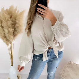 OVERSIZE MUSSELINBLUSE NEDA - BEIGE