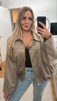 WILDLEDERJACKE ZARI - TAUPE