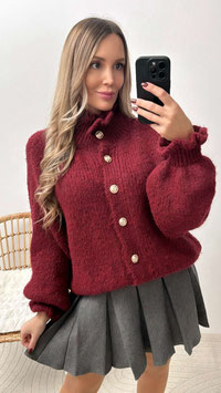 SHORTCARDIGAN LERA - BURGUNDER