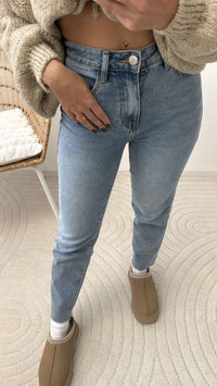 MOMFIT JEANS NALA - MITTELBLAU