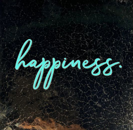 HAPPINESS (GOUDEN TEGEL, AQUA TEKST) - YETT AGENTUREN