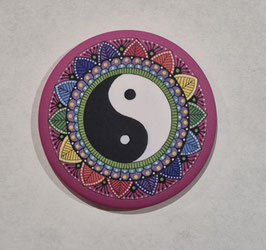 SPIEGELTJE ROZE MANDALA YIN YANG - KLEURRIJK GELUK