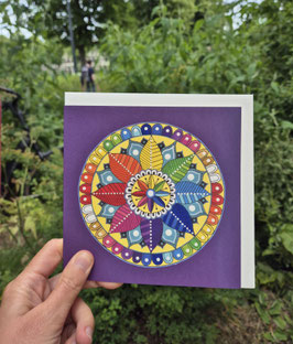 MANDALA KAART (PAARSE KAART CHAKRAKLEUREN) - KLEURRIJK GELUK