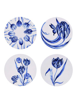 ONDERZETTERS VROLIJKE TULPEN (P747) - HEINEN DELFTS BLAUW