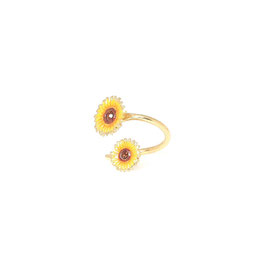 ZONNEBLOEM VERSTELBARE RING DUBBEL (SUNNY) - FRANCK HERVAL