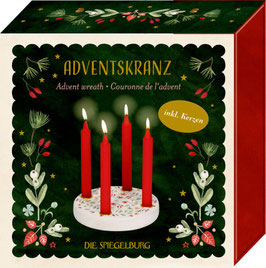 ADVENTKRANS VAN HOUT MET 4 RODE KAARSJES - COPPENRATH